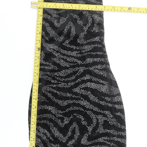 H&M Divided Women Black XS Sequin Velvet Bodycon Mini Dress