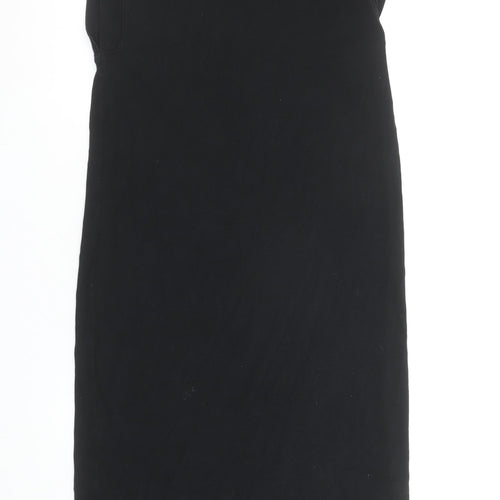 Zara Women Black Size 8 Sleeveless Cotton Stretch T-Shirt Dress