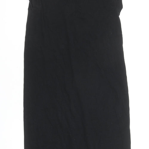 Zara Women Black Size 8 Sleeveless Cotton Stretch T-Shirt Dress