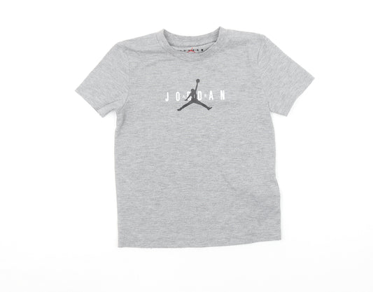 Jordan Boys Grey 5-6 Years Sports Logo T-Shirt