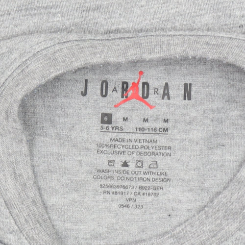 Jordan Boys Grey 5-6 Years Sports Logo T-Shirt