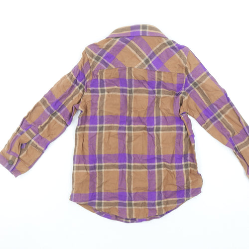Cotton On Kids Boys Brown Plaid NBA Lakers Button-Up Shirt 5 Years