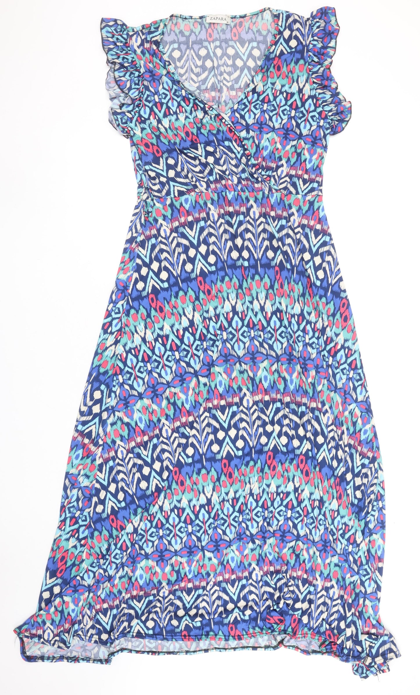 Zapara Women's Multicoloured Size 6 Fit & Flare V-Neck Dress