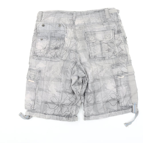 Dunnes Men's Grey Cargo Shorts Size 34 Regular Fit Cotton