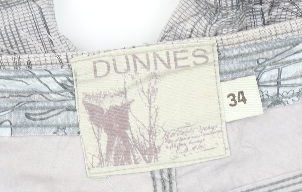 Dunnes Men's Grey Cargo Shorts Size 34 Regular Fit Cotton