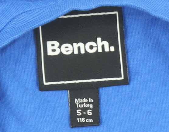 Bench Boys Blue Logo Graphic Cotton Short Sleeve T-Shirt 5-6 Years