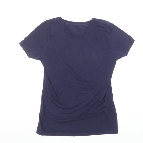 Tommy Jeans Womens Blue Cotton Logo T-Shirt Size S Casual Top