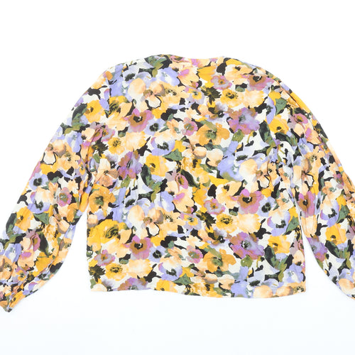 Vero Moda Women's Multicoloured Floral V-Neck Long Sleeve Tunic Blouse XS
