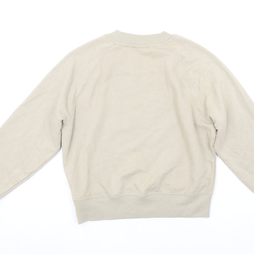 ONLY Life Beige Sequin Logo Womens Sweatshirt Size S