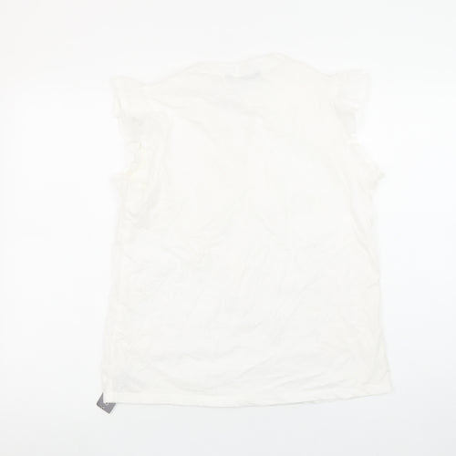 Dunnes Women’s White Cotton Tassel Tunic Blouse Size S