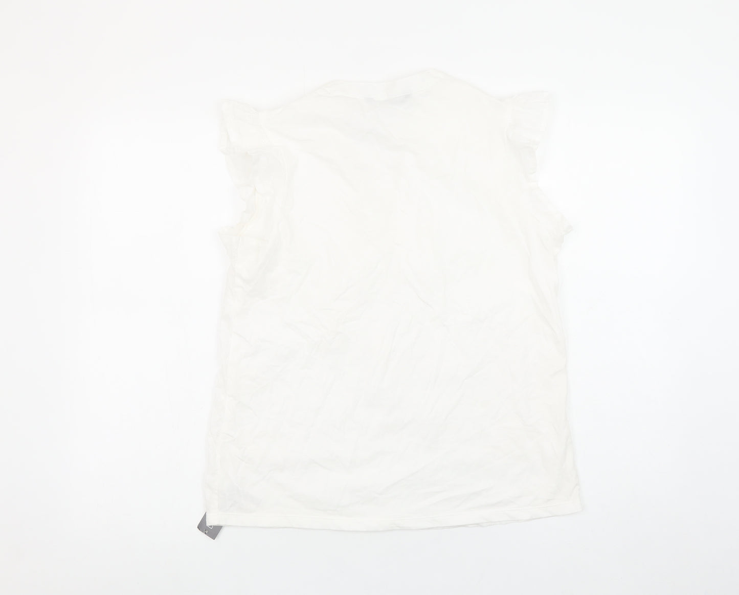 Dunnes Women’s White Cotton Tassel Tunic Blouse Size S