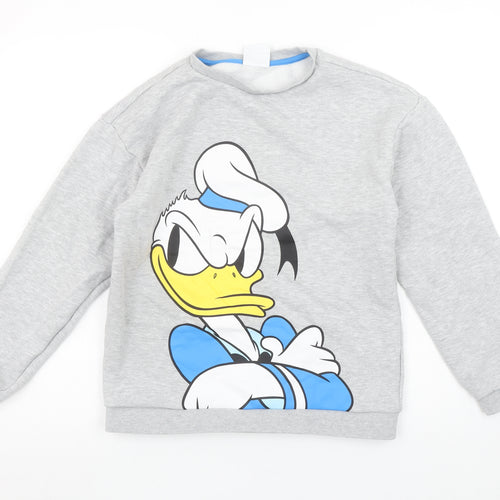 Disney Girls Grey Donald Duck Pullover Sweatshirt 12-13 Years