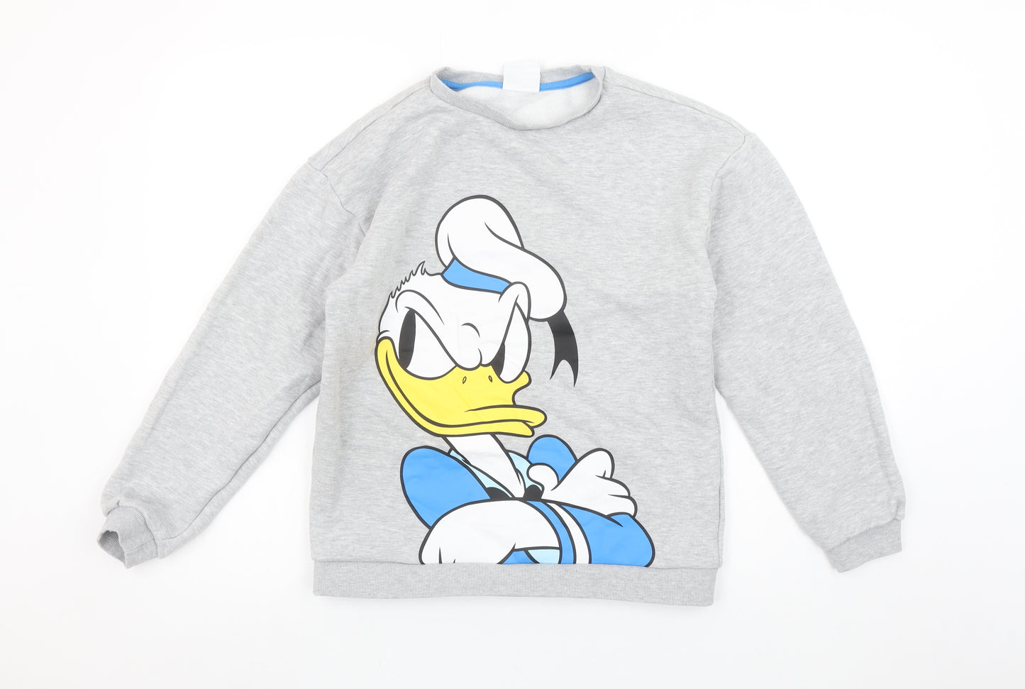 Disney Girls Grey Donald Duck Pullover Sweatshirt 12-13 Years