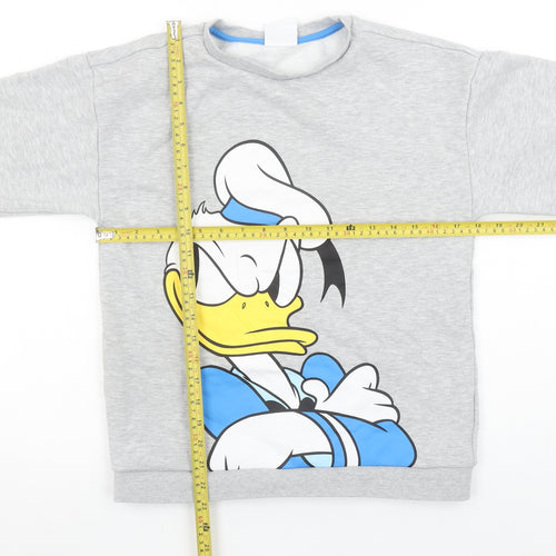 Disney Girls Grey Donald Duck Pullover Sweatshirt 12-13 Years