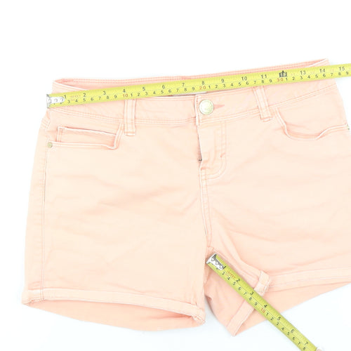 Promod Women’s Pink Chino Shorts Size 8 Summer Stretch Cotton