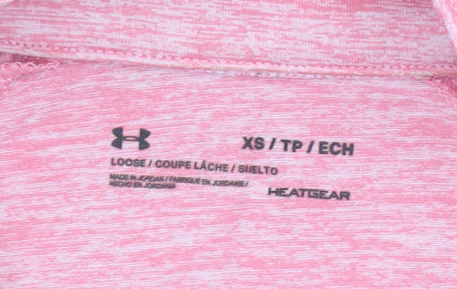 Under Armour Women's Pink XS 1/2 Zip HeatGear Pullover Sweatshirt
