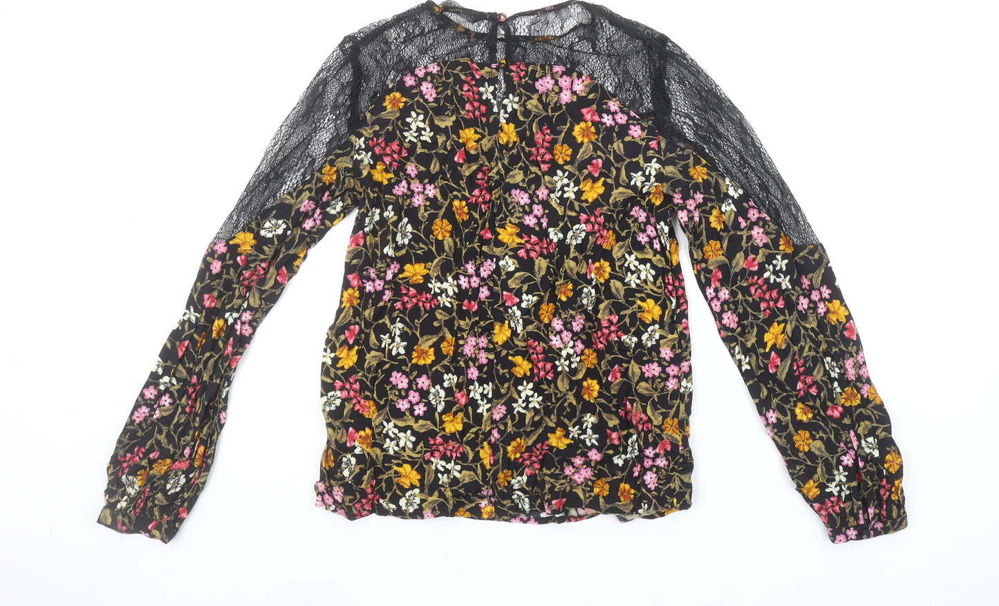 Zara Women Multicoloured Floral Lace Long Sleeve Blouse XS