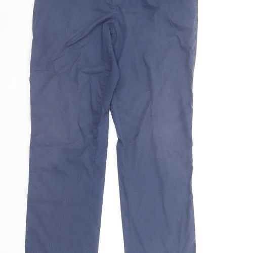 Mountain Warehouse Women Navy Blue Cotton Blend Casual Trousers UK 10