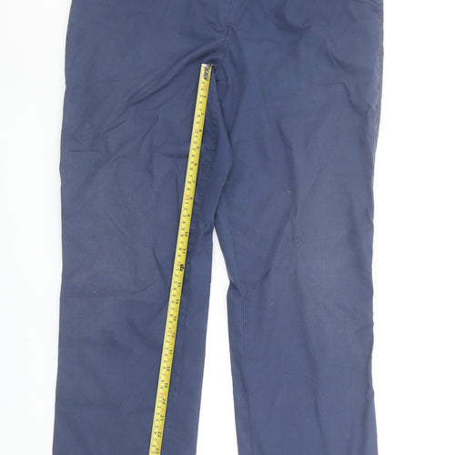 Mountain Warehouse Women Navy Blue Cotton Blend Casual Trousers UK 10