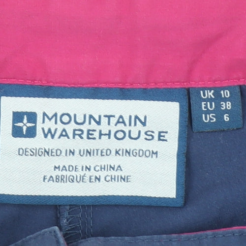 Mountain Warehouse Women Navy Blue Cotton Blend Casual Trousers UK 10