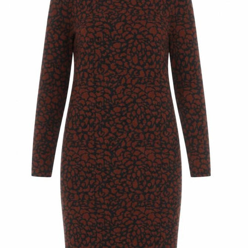 Jacqueline de Yong Women’s Brown Animal Print Bodycon Knit Dress M