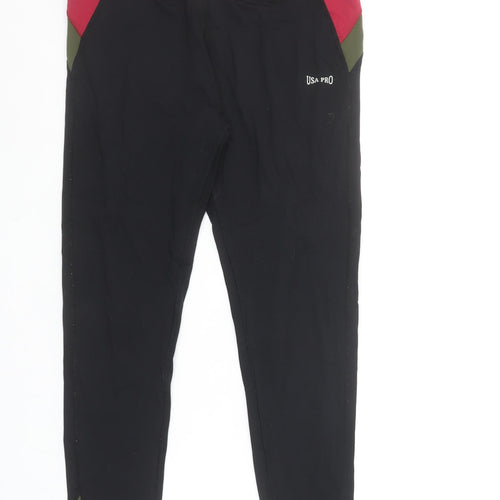 USA Pro Womens Black Size 12 Leggings Slim Fit Moisture Wicking Activewear