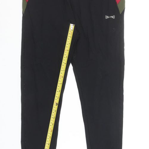 USA Pro Womens Black Size 12 Leggings Slim Fit Moisture Wicking Activewear