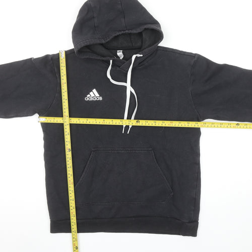 Adidas Womens Black Small Pullover Hoodie Cotton Blend