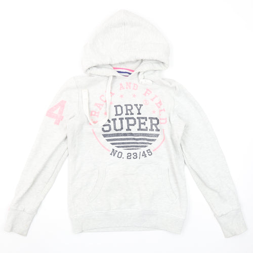 Superdry Women Grey Hoodie Small Track & Field Pullover