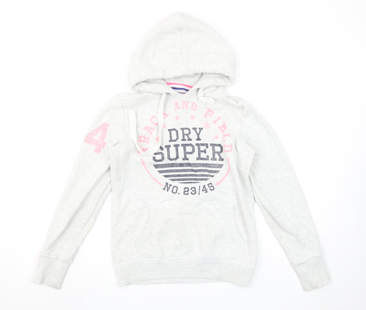 Superdry Women Grey Hoodie Small Track & Field Pullover