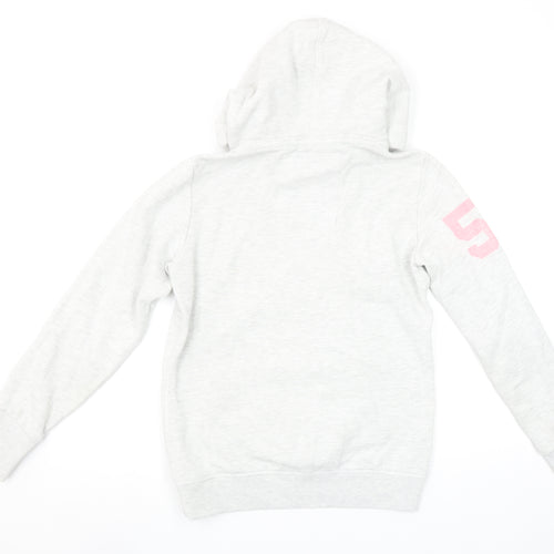 Superdry Women Grey Hoodie Small Track & Field Pullover