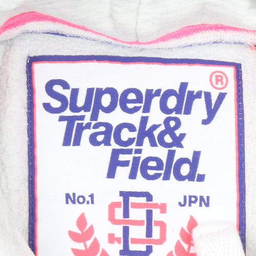 Superdry Women Grey Hoodie Small Track & Field Pullover