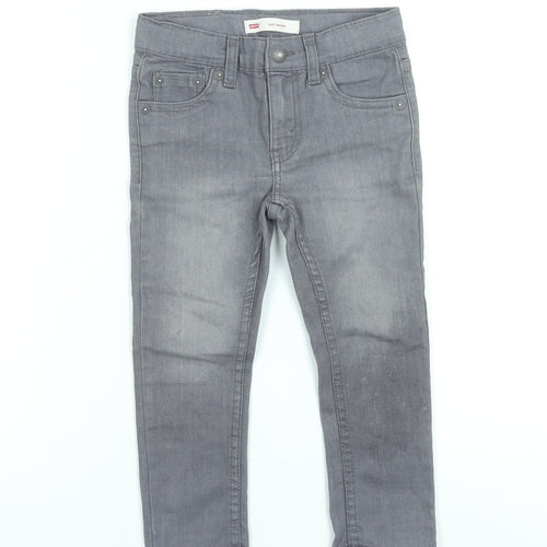 Levi's Girls Grey 510 Skinny Jeans 3 Years Cotton Blend Denim