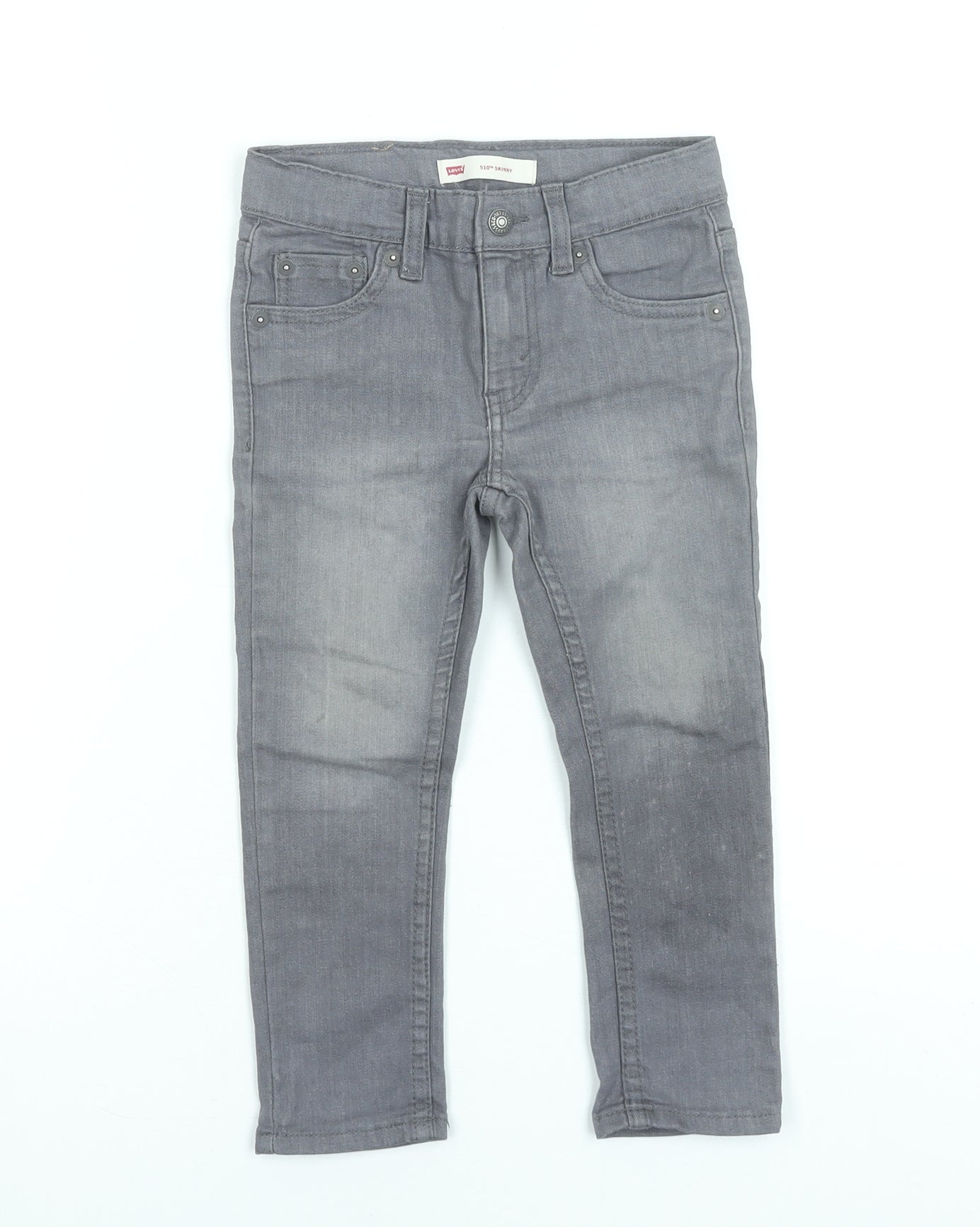 Levi's Girls Grey 510 Skinny Jeans 3 Years Cotton Blend Denim