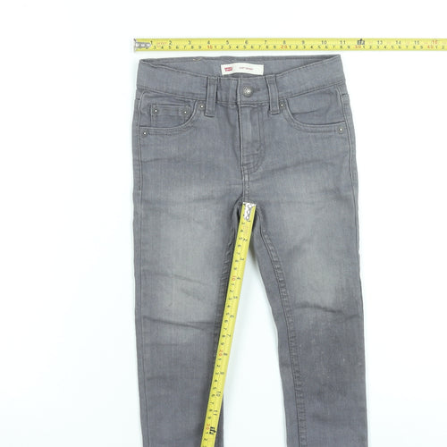 Levi's Girls Grey 510 Skinny Jeans 3 Years Cotton Blend Denim