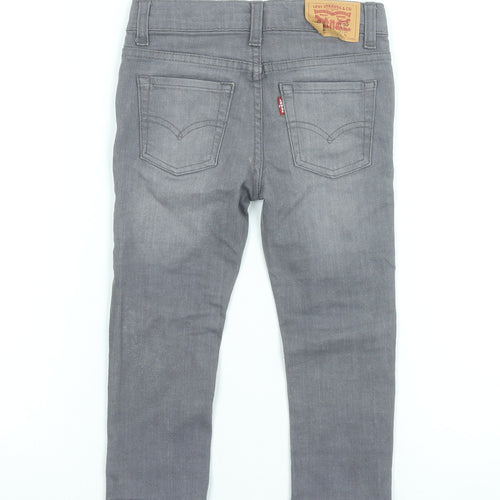 Levi's Girls Grey 510 Skinny Jeans 3 Years Cotton Blend Denim