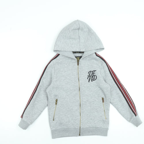DFND Boys Grey Full Zip Hoodie Gold Logo 9-10 Years