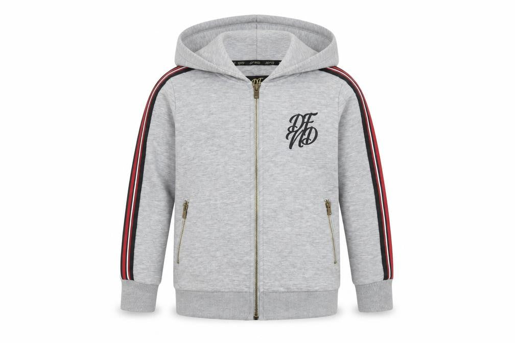 DFND Boys Grey Full Zip Hoodie Gold Logo 9-10 Years