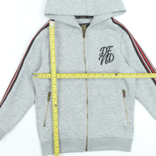 DFND Boys Grey Full Zip Hoodie Gold Logo 9-10 Years