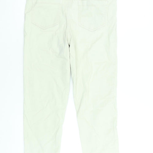 F&F Women Beige Mid Rise Straight Stretch Jeans UK 10