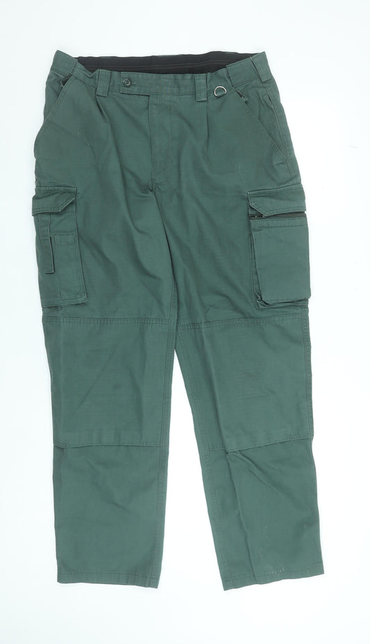 Tailored Image Men's Green Cargo Trousers 30W 31L Cotton Workwear
