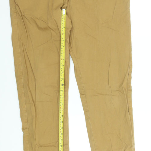 Avenue Men Beige Chino Trousers 38in Waist Slim Fit Cotton Blend