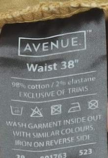 Avenue Men Beige Chino Trousers 38in Waist Slim Fit Cotton Blend