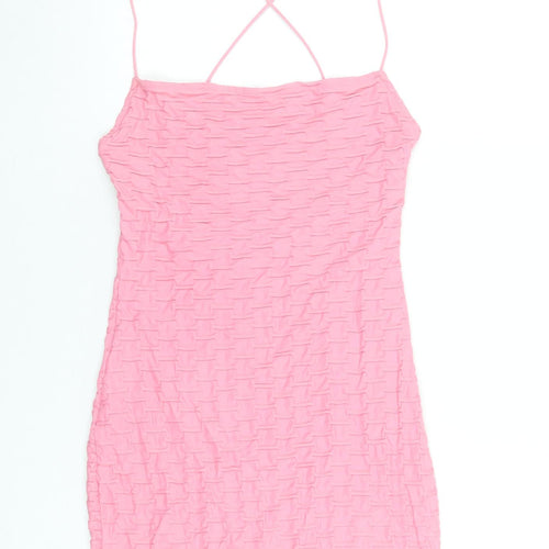 Bershka Women’s Pink Bodycon Sleeveless Short Dress Size S