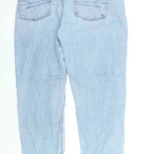 American Eagle Womens Blue Distressed High Rise Mom Jeans Size 12