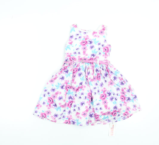 Young Dimension Girls Multicoloured Floral Fit & Flare Dress 2-3 Years