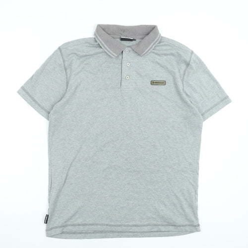 Dunlop Men's Grey Regular Fit Polo Shirt Size M Short Sleeve