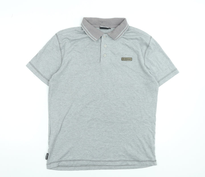 Dunlop Men's Grey Regular Fit Polo Shirt Size M Short Sleeve