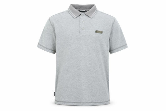 Front view of Dunlop Men's Grey Regular Fit Polo Shirt, size M, Short Sleeve