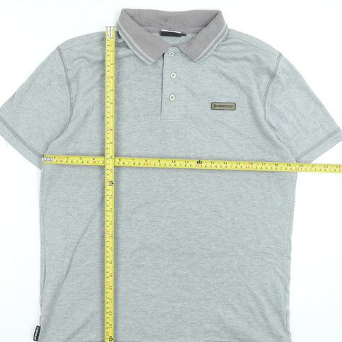 Dunlop Men's Grey Regular Fit Polo Shirt Size M Short Sleeve